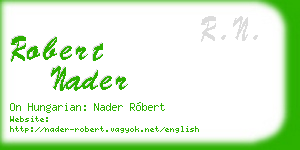 robert nader business card
